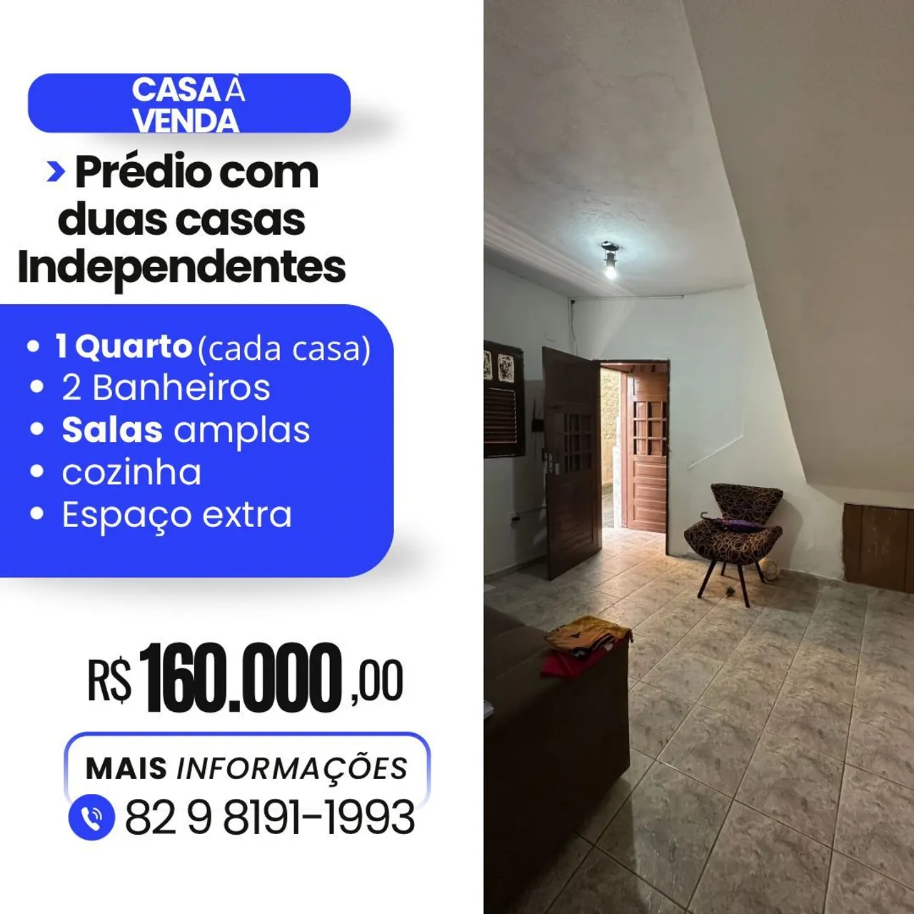 Prédio com duas casas e laje