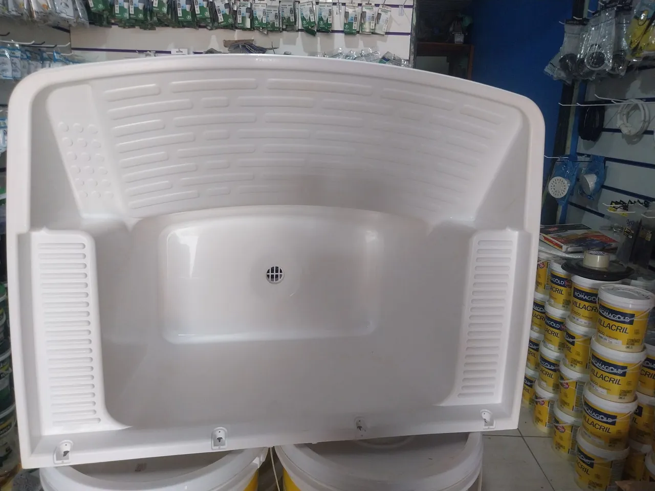 Tanque de lavar roupa embutir branco