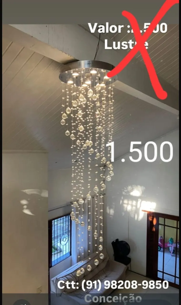 Lustre de cristal moderno e elegante
