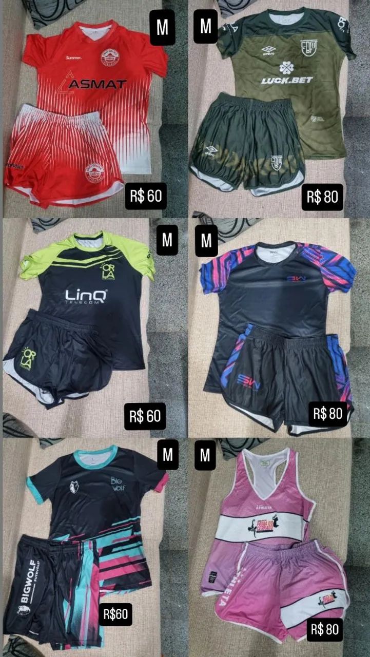 Uniformes de Futevôlei Femininos diversos 