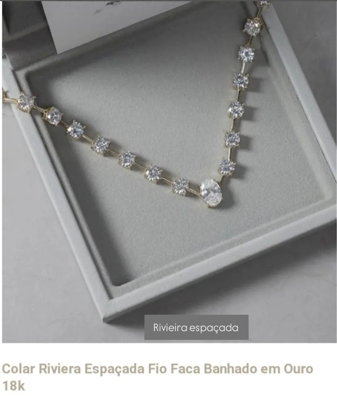 Kit Riviera Coração Swarovski Banho Ouro 18k - Foto 2