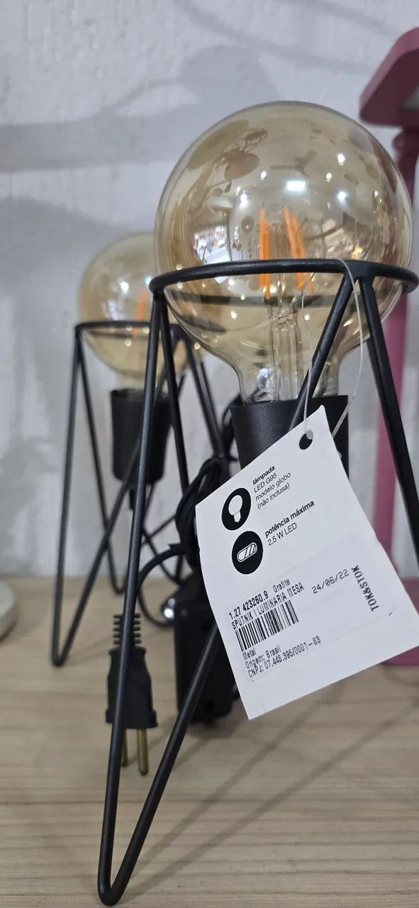 PAR DE LUMINÁRIA DE MESA SPUTNIK COM LÂMPADA