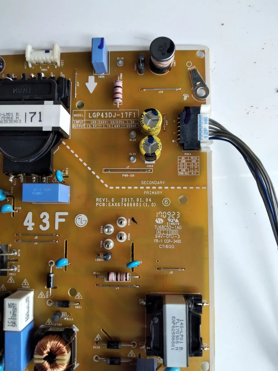 Placa font da tv lg 43lj5550 eax67486801(1.0)funcionando  - Foto 2