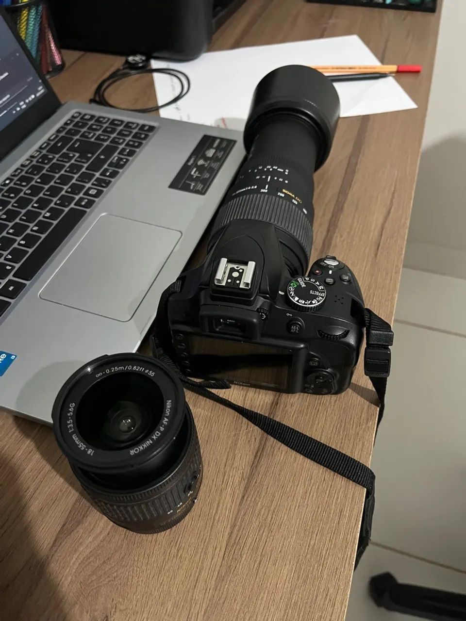Câmera DSLR Nikon D3200 com Lentes