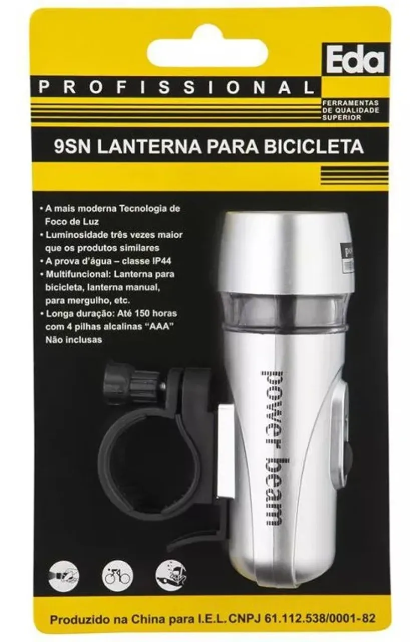 Farol Lanterna + Alerta Pisca Vermelho p/ Bike Bicicleta
