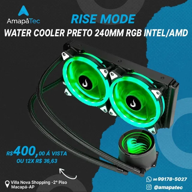 Water Cooler Rise Mode Gamer Black RGB 240mm Preto