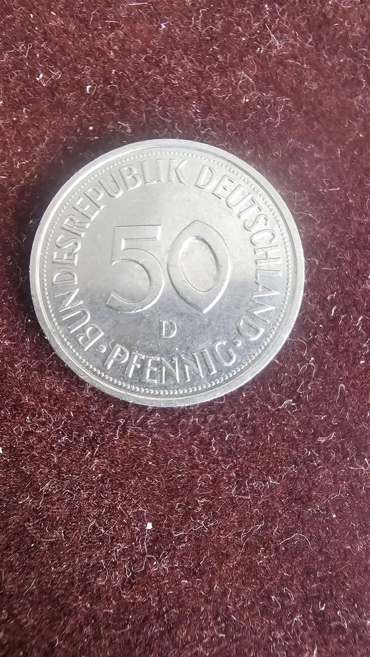 Moeda 50 pfenning Republica Alemã - Para colecionadores  Ano 1990