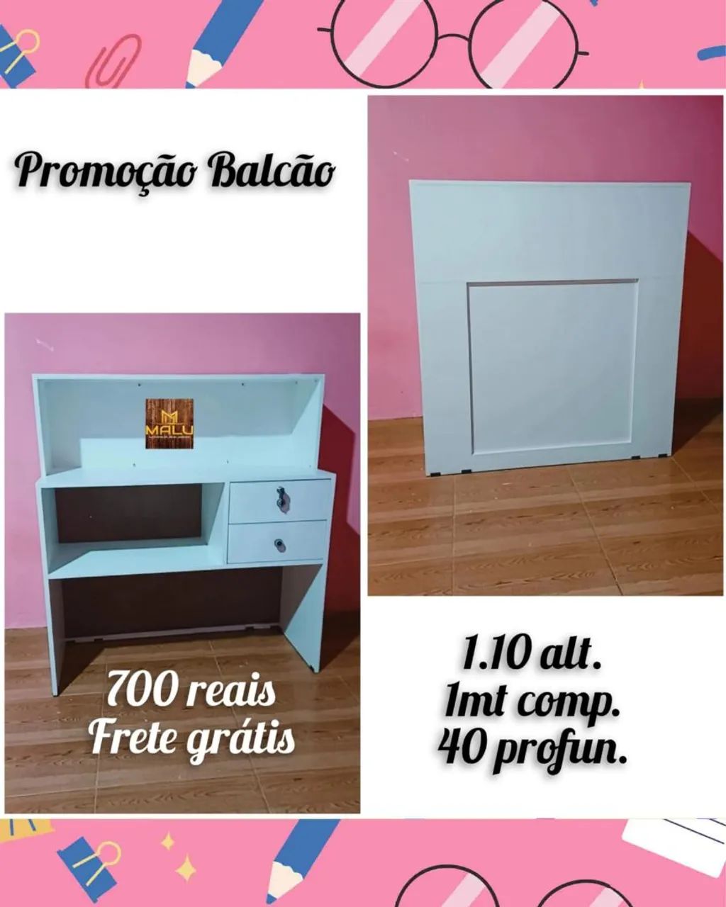 Balcão Promocional Branco com Frete Grátis