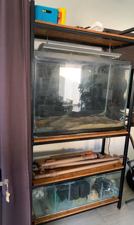 Aquário com filtro sump planejado e móvel sob medida em metalon 