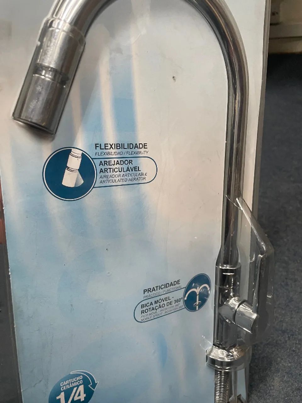 Torneira para Pia de Cozinha Gali Metal Bica Alta Docol - Foto 4