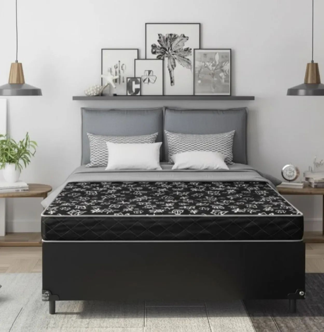  Cama box casal Conjunto Base com colchão  espuma D20  novo 