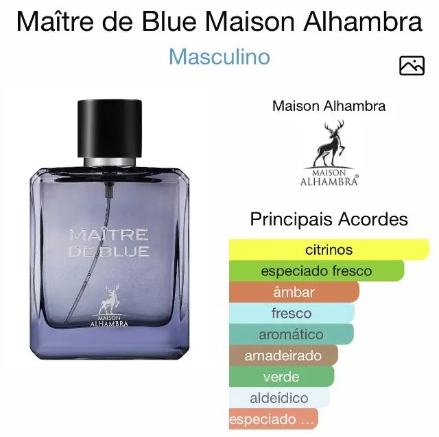 Perfume Árabe Masculino Maître de Blue 100ml Maison Alhambra - Foto 3