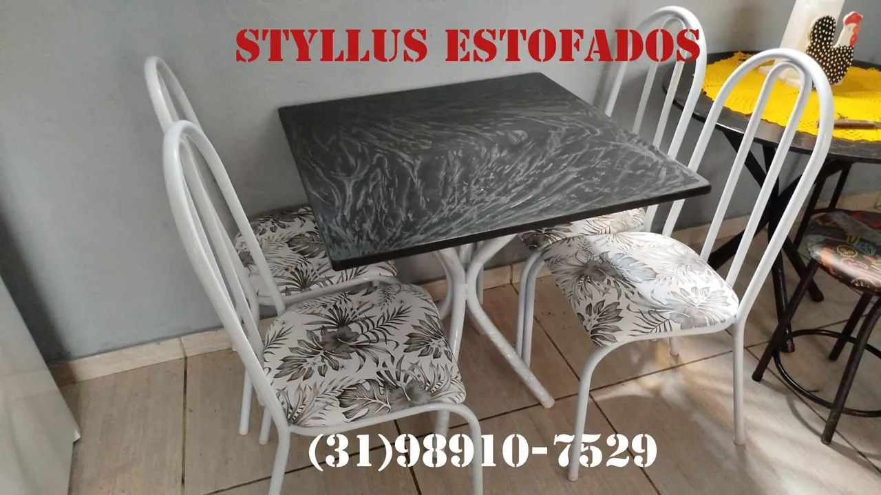 Mesa tubular 4 cadeiras 