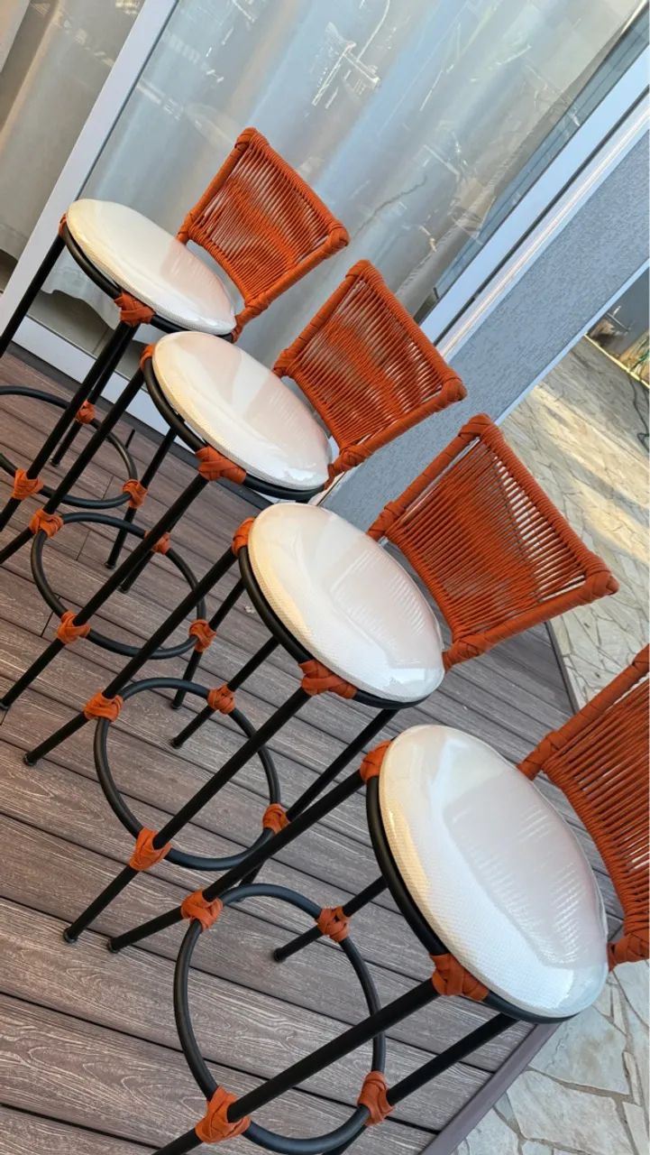 Banquetas em alumínio com tricô nautico 390 cada - Foto 4