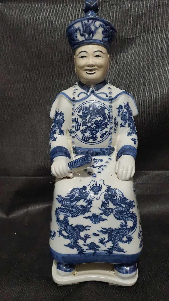 Conjunto de 3 esculturas: gerações de imperadores chineses na dinastia Qing - Foto 4