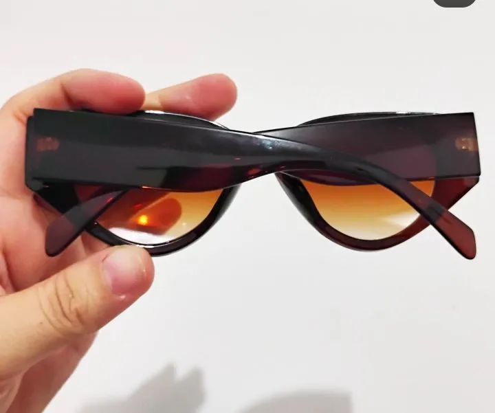 Óculos de Sol Feminino Gatinho lente degradê marron  - Foto 2