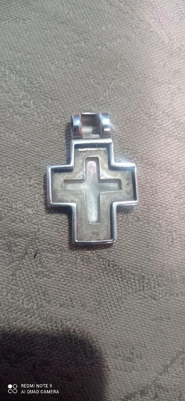 Crucifixo de Prata e Madreperola - Foto 3