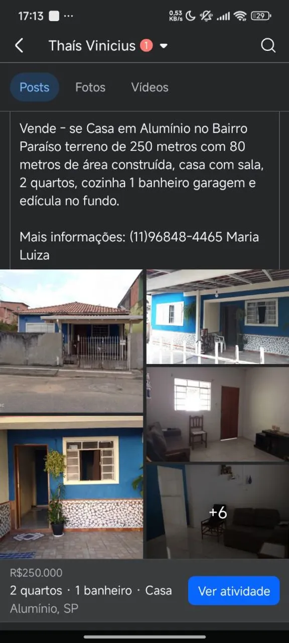 Casa a venda em alumínio ótima localidade próx a escolas,mercados e rodovia