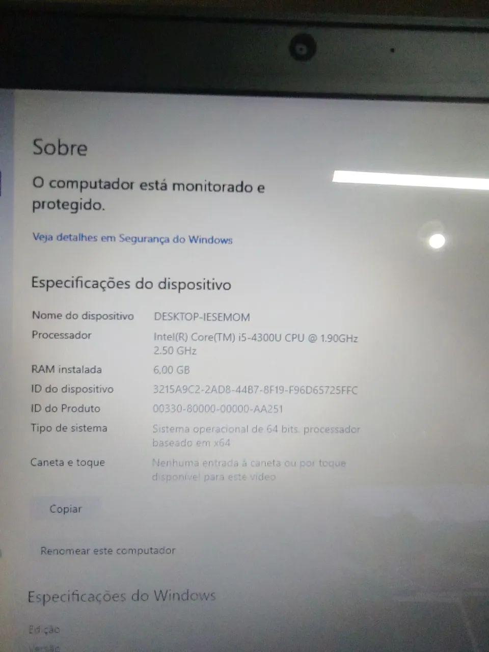 Notebook Intel Core i5 4300U 