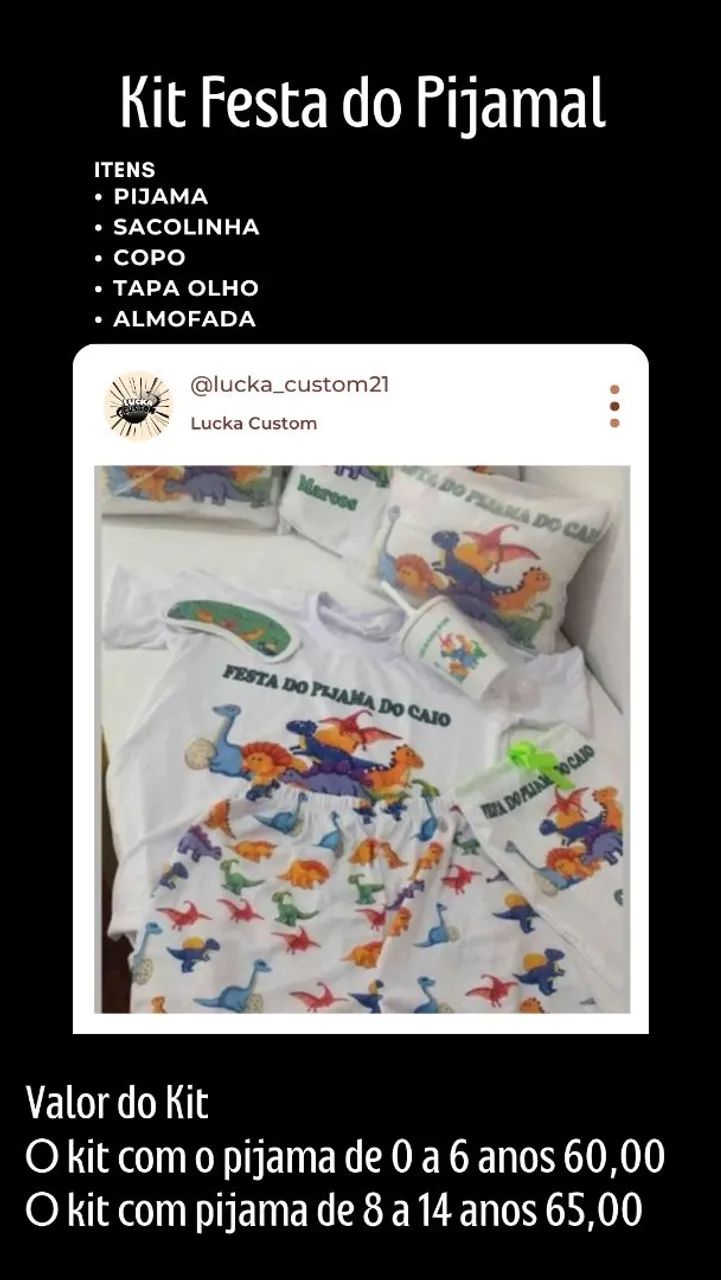 Kit Festa do Pijama  - 0 a 14 anos - Foto 2