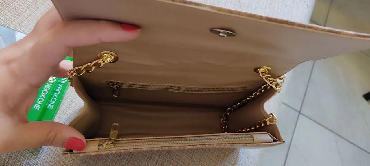 Bolsa Victor Valencia Bege - Foto 3