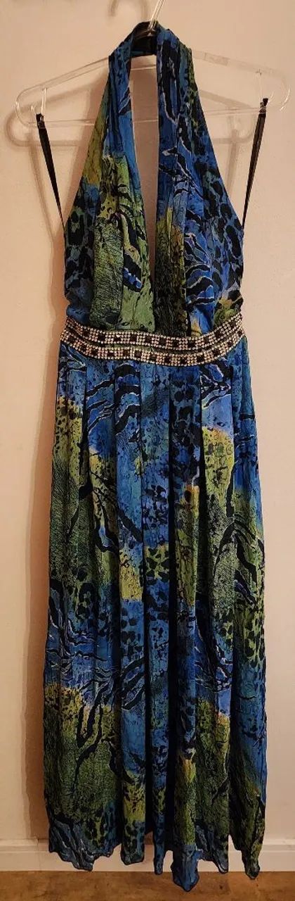 Vestido estampado longo