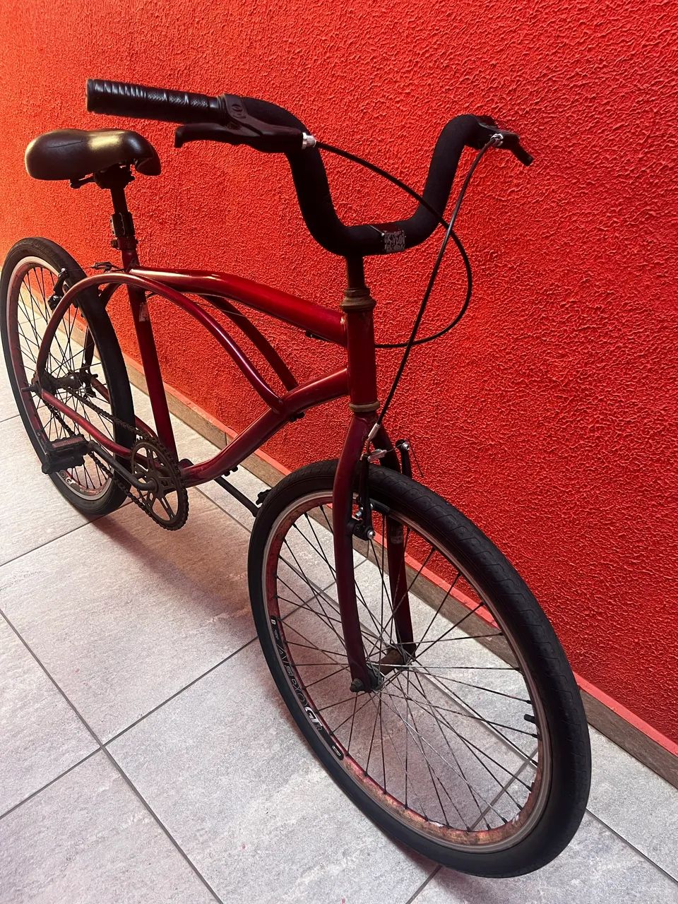 BICICLETA ARO 26 CRUISER VERMELHA - Foto 5