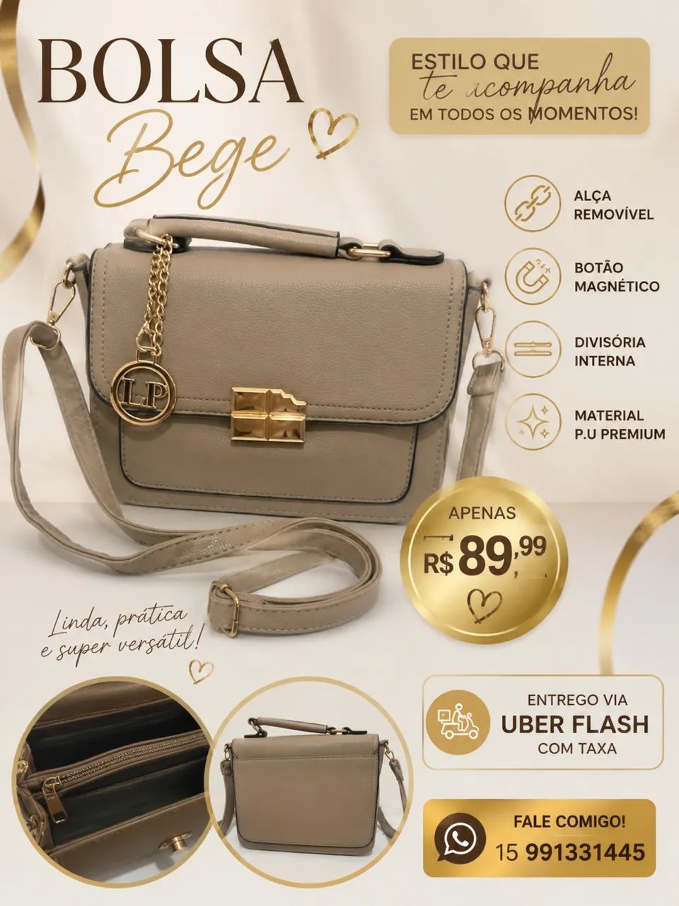 Bolsa couro p.u