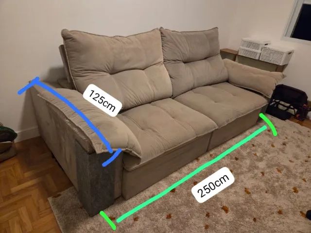 Sofá retrátil grande (usado) - Foto 2