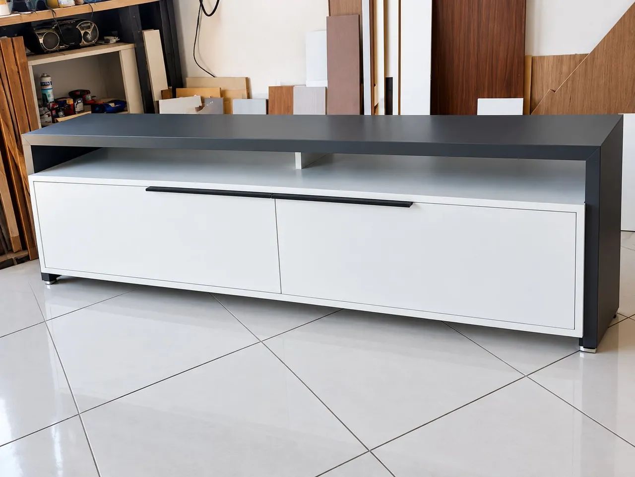 VENDO RACK NOVO 100% MDF ( Branco / GRAFITE) - Foto 4