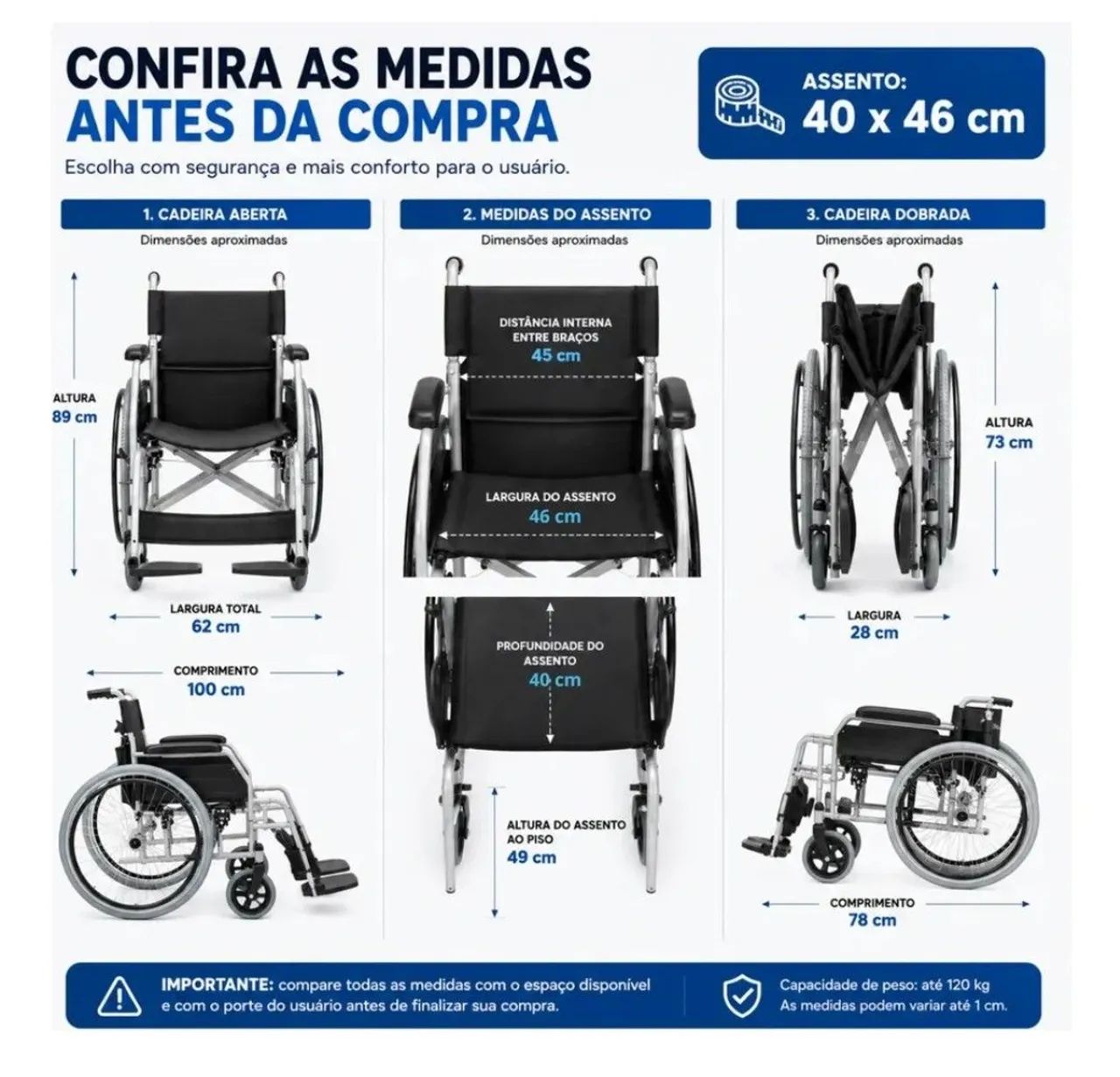 Cadeira de rodas Dellamed D100 Perfeita  - Foto 5