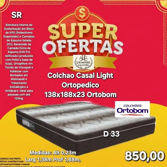 Colchão ortopédico D33 casal 