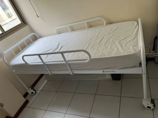 Cama Hospitalar Dellamed DX2 2 Movimentos + Colchão - Foto 4