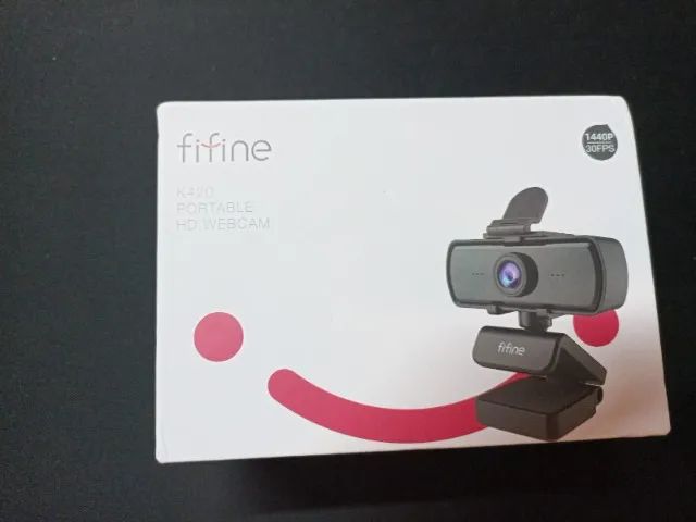 Webcam Fifine K420 2K  nova, aberta só para conferir