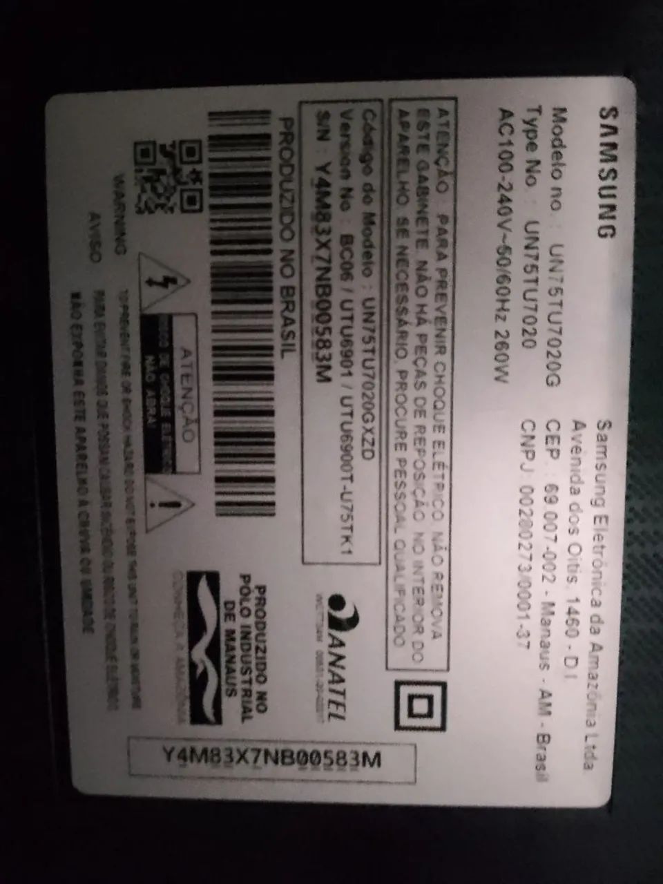 Televisão Samsung 75 polegadas com defeito  - Foto 5
