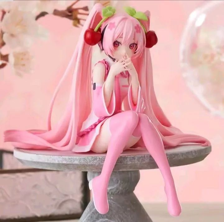 Boneca estatueta Anime Hatsune Miku cereja ? em PVC 
