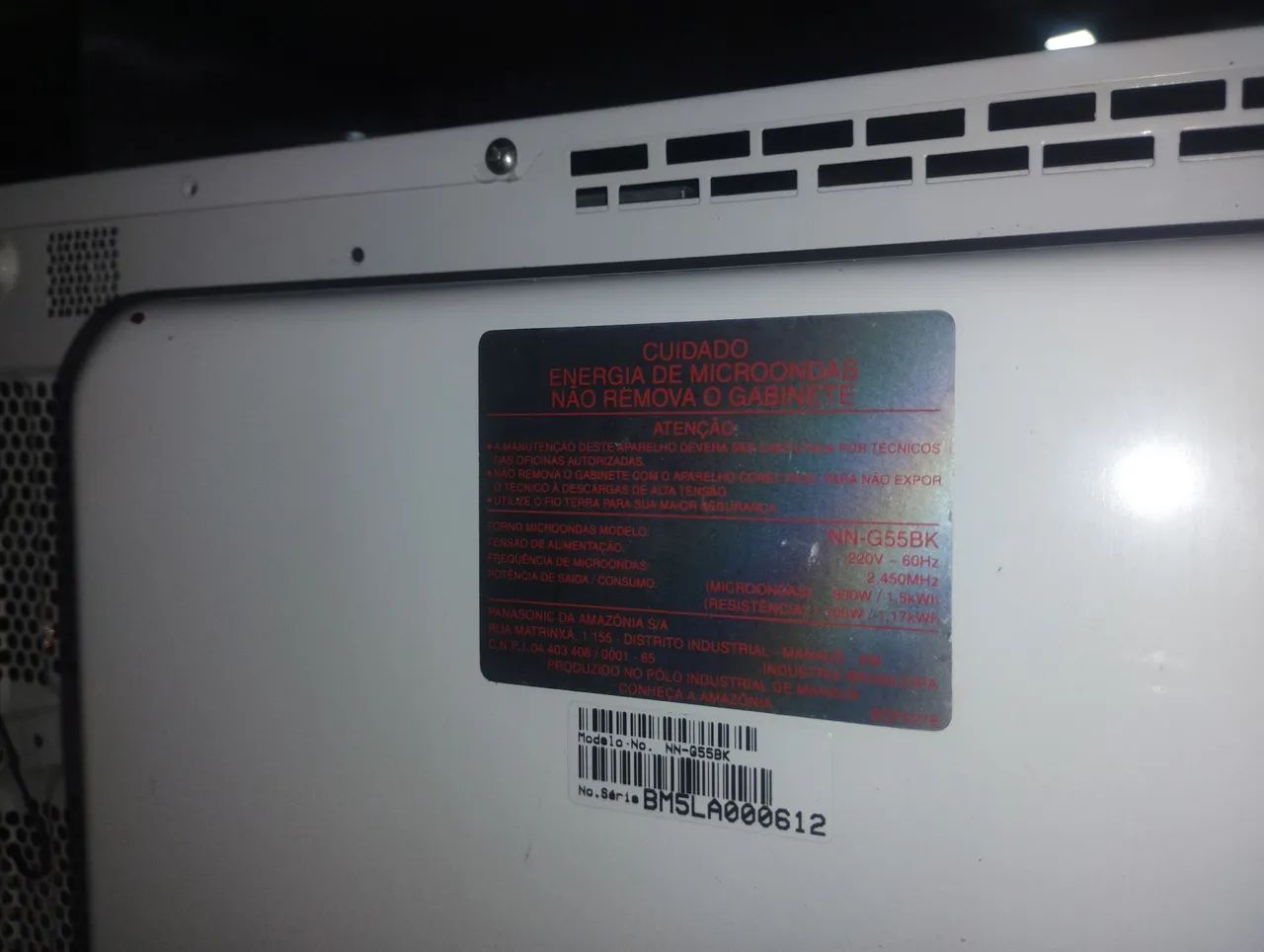 Vendo microondas marca Panasonic 