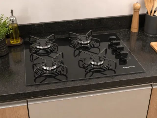 Fogão Cooktop 4 Bocas Suggar Esmaltado Preto Novo