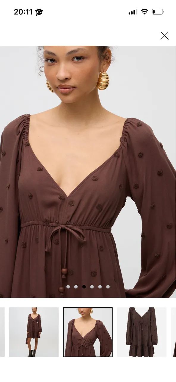 Vestido bluesteel marrom M - Foto 2