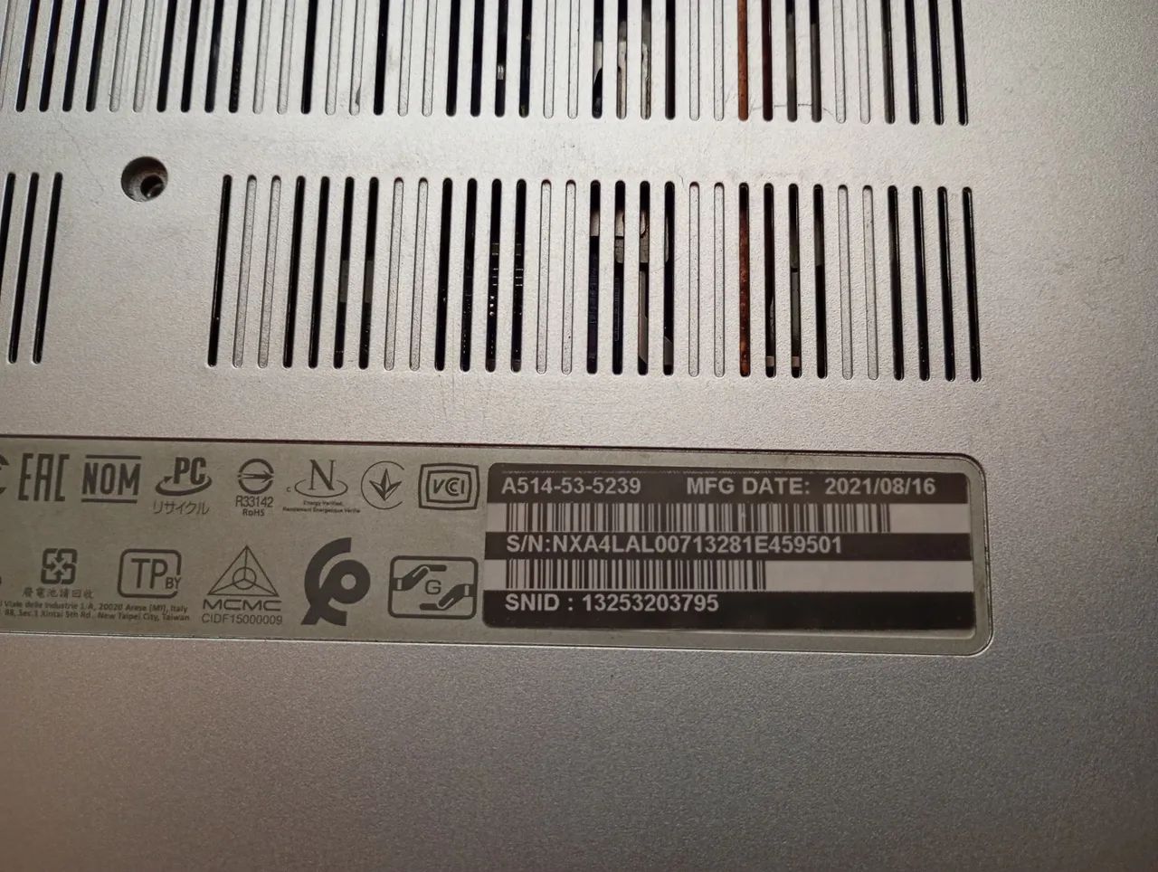 Notebook com defeito na placa Acer  A514-53-5239 - Foto 3
