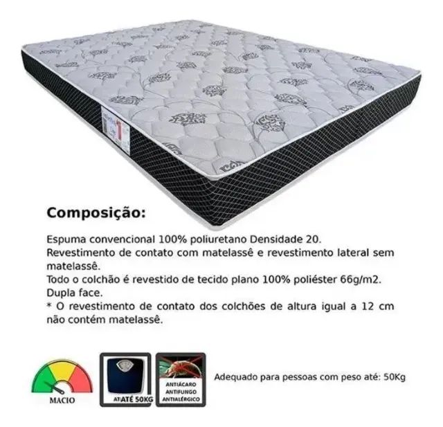 Colchão Casal D20 + Base Box Casal - Foto 2