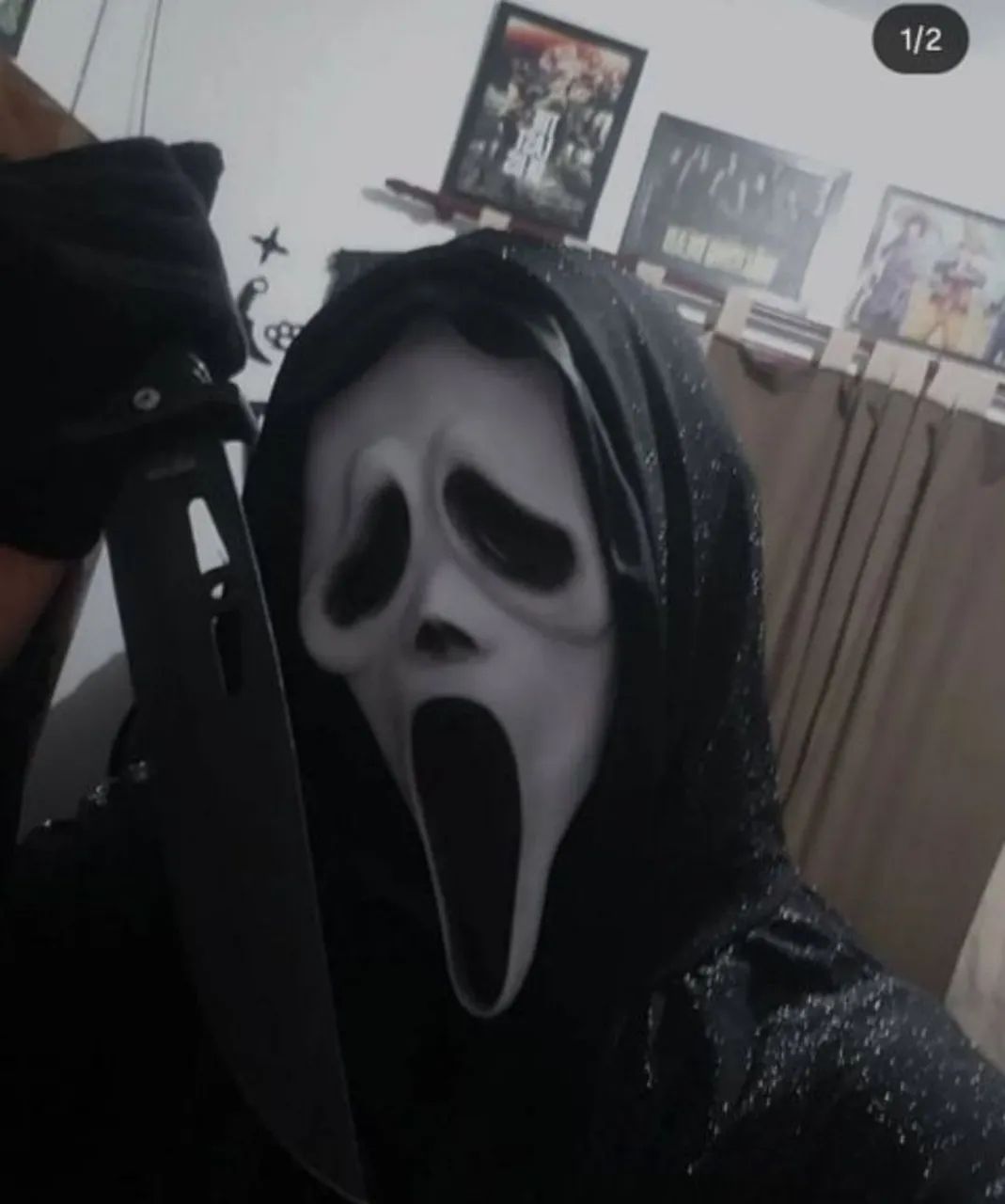 Cosplay ghostface completo + faca - Foto 3