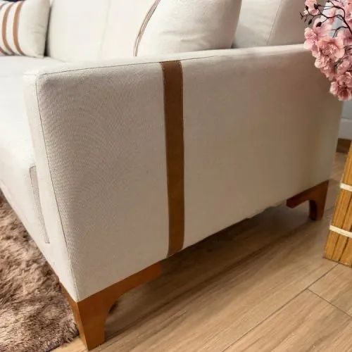 Sofa Cama Camila 2.09m - Bege Linho Entrega Rápida - Foto 5