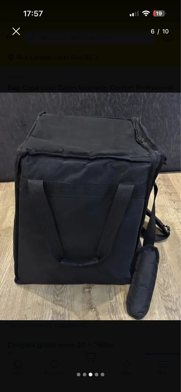 Bag Capa Luxo Cajon Inclinado Confort Profissional Com Alça Preto  - Foto 6