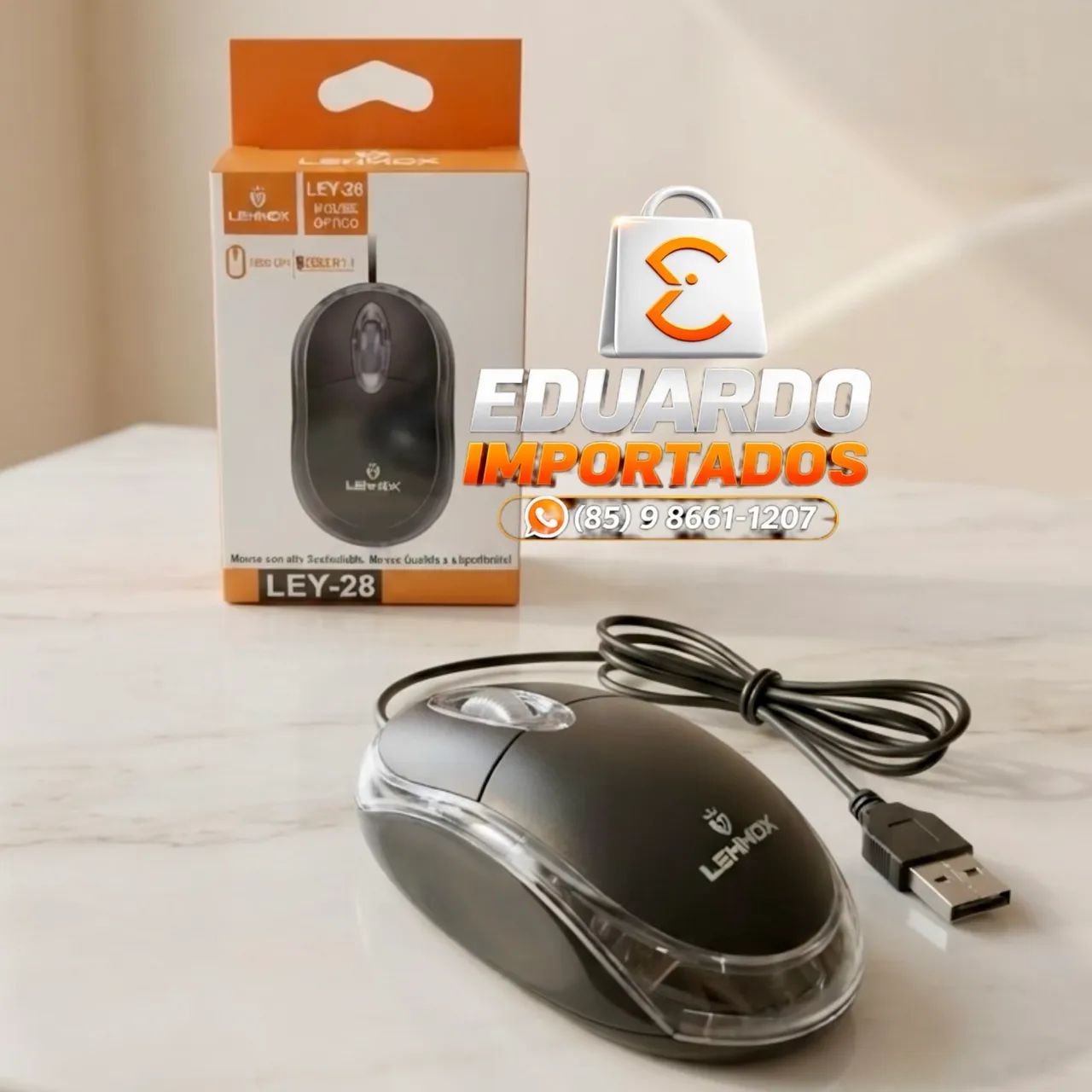 Mouse 1200dpi com fio USB para computador, PC, Notebook, TV 