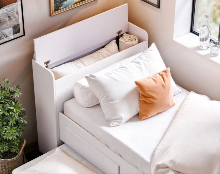 Cama cabeceira com baú 100%MDF Nova a pronta entrega  - Foto 5