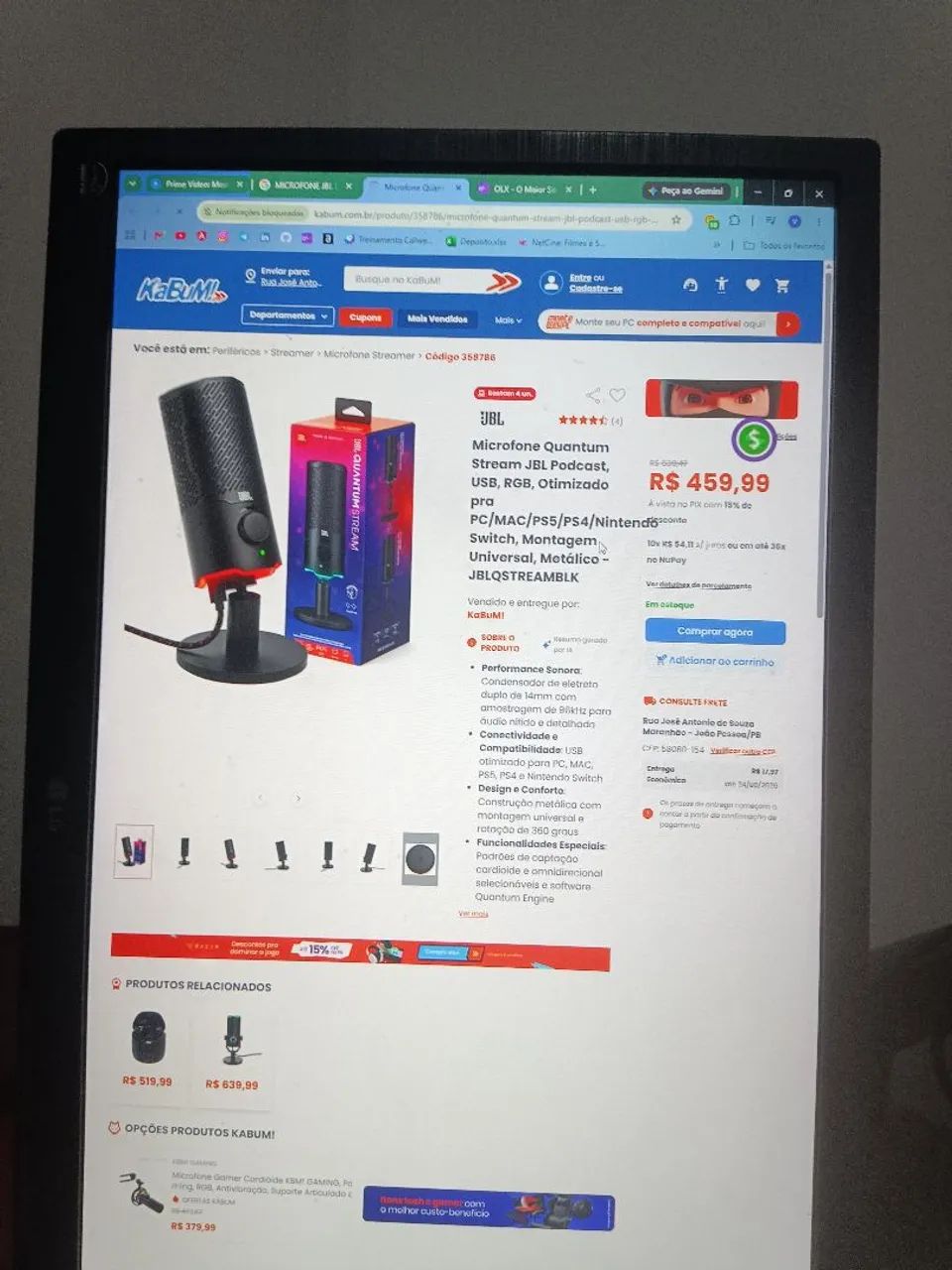 Microfone de mesa JBL Quantum Stream - Foto 4