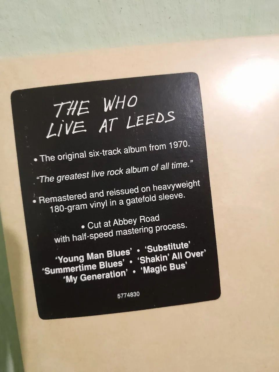 Lp The Who - Live at Leeds (Lacrado) - Importado 180g Gatefold