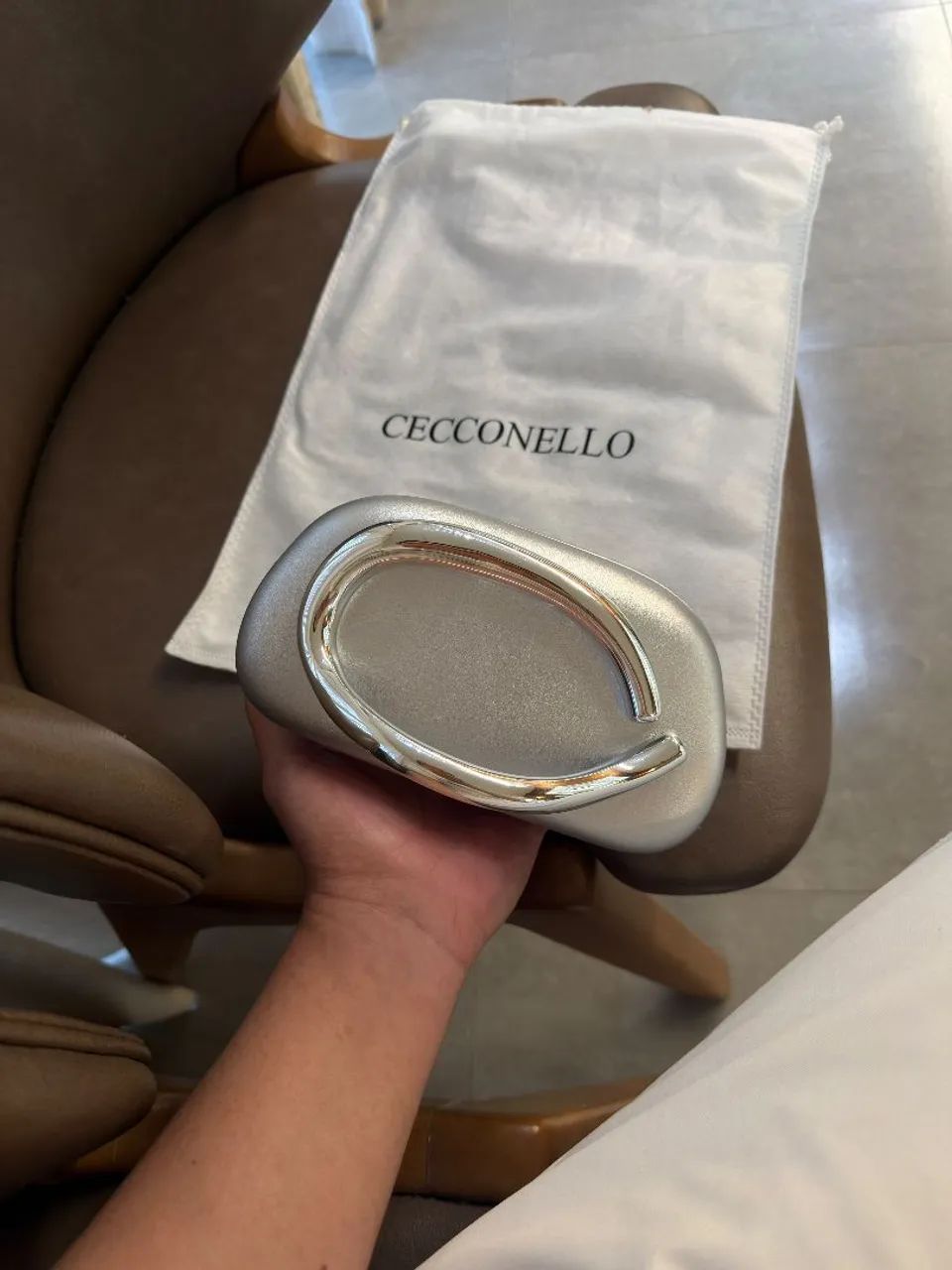 Bolsa Clutch prata [Marca Ceconello] - Foto 2
