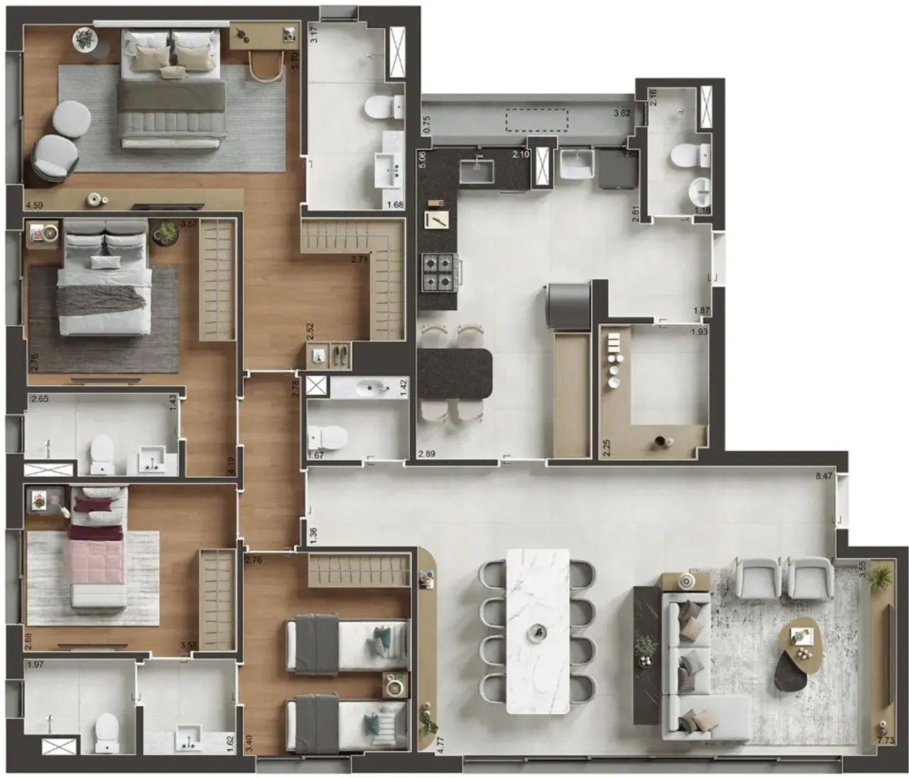 PLANTA 143m²